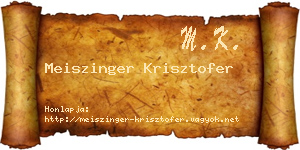 Meiszinger Krisztofer névjegykártya